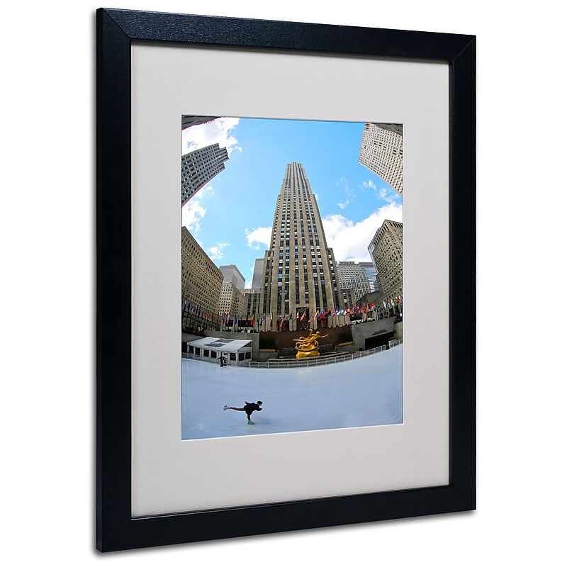 Trademark Fine Art CATeyes 'Rockefeller Center' Matted Art Black Frame 16x20 Inches image 1