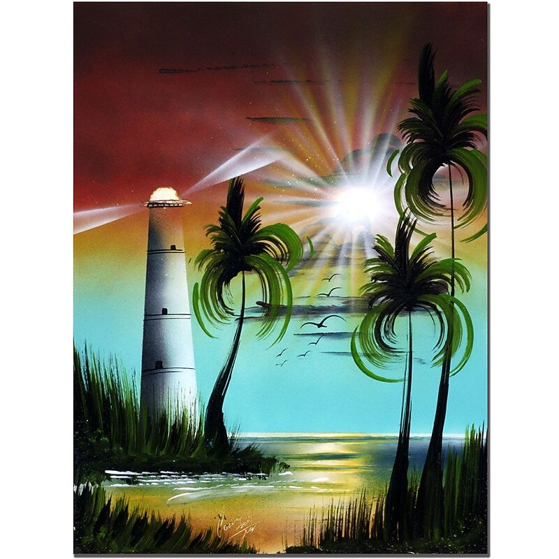 Trademark Fine Art Lighthouse at Sunset by Conrad  Canvas Art image 1