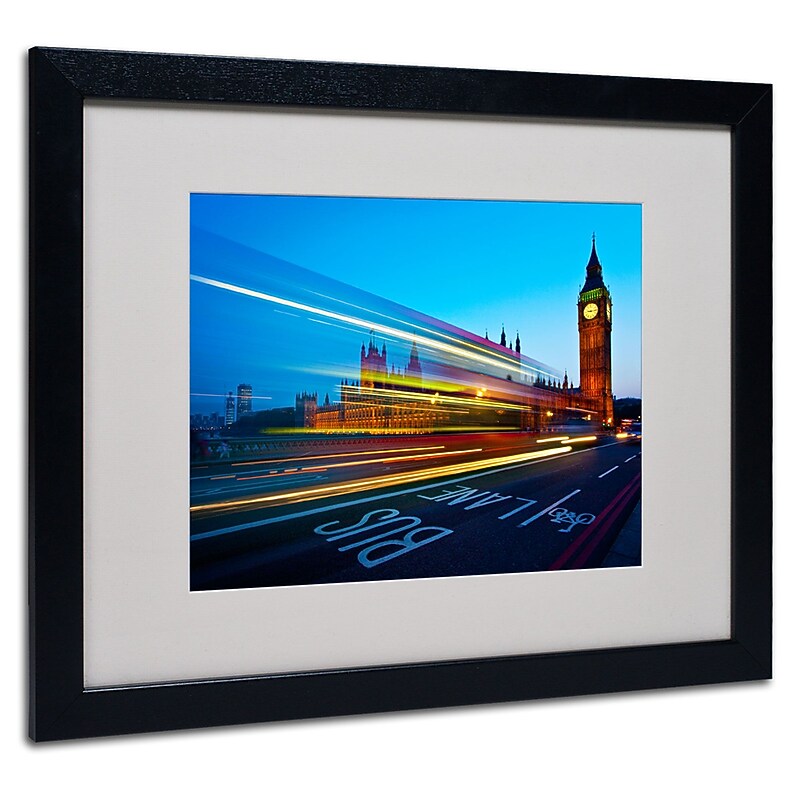 Trademark Fine Art Nina Papiorek 'London Big Ben II' Matted Art Black Frame 16x20 Inches image 1