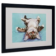 Trademark Fine Art Pat Saunders-White 'Little Napper' Matted Art Black Frame 16x20 Inches