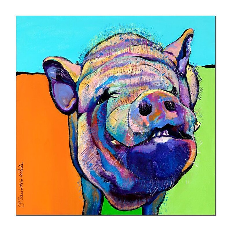 Trademark Fine Art Pat Saunders-White 'Grunt' Canvas Art 14x14 Inches image 1