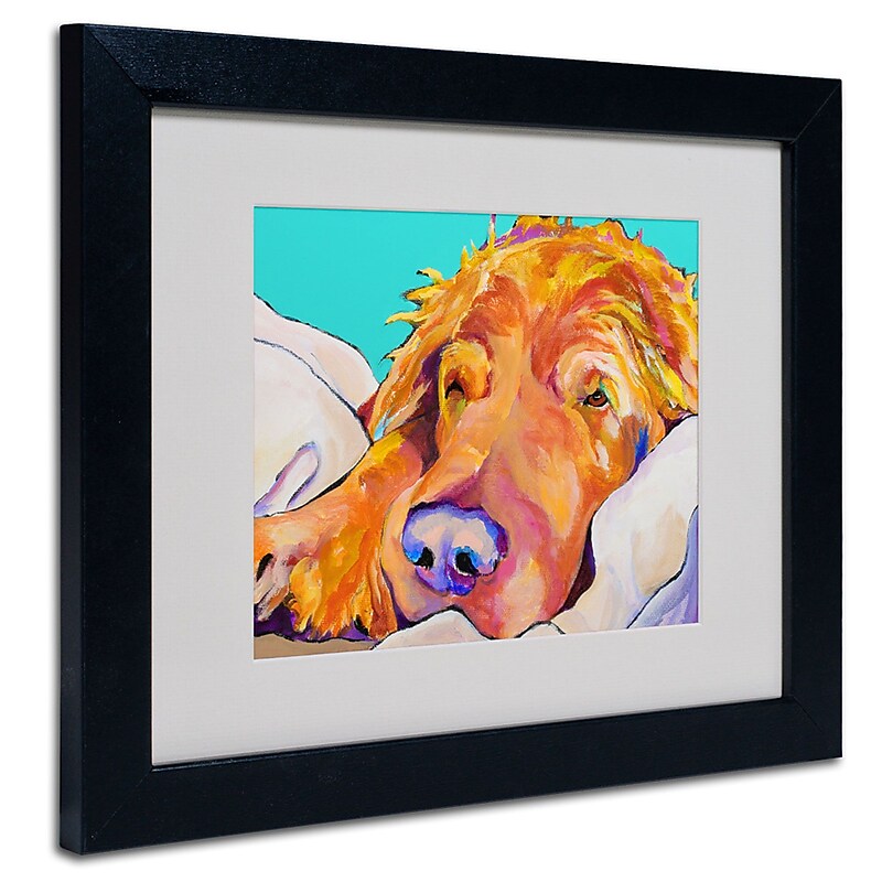 Trademark Fine Art Pat Saunders-White 'Snoozer King' Matted Art Black Frame 11x14 Inches image 1