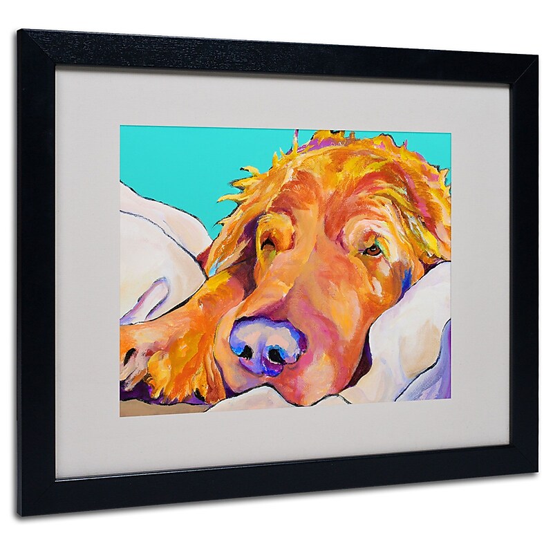 Trademark Fine Art Pat Saunders-White 'Snoozer King' Matted Art Black Frame 16x20 Inches image 1