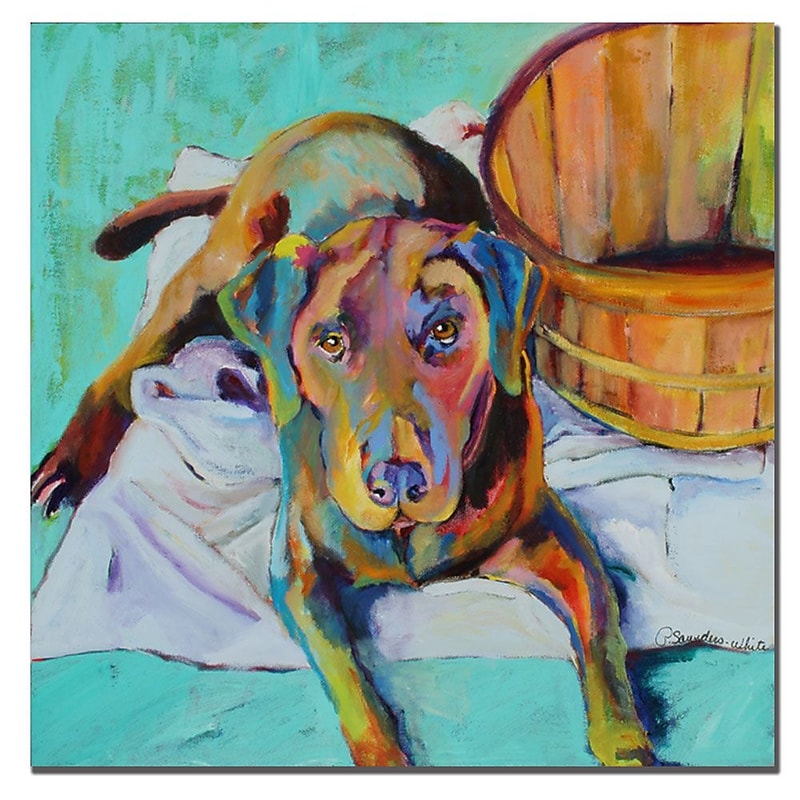Trademark Fine Art Pat Saunders-White 'Basket Retriver' Canvas Art 24x24 Inches image 1
