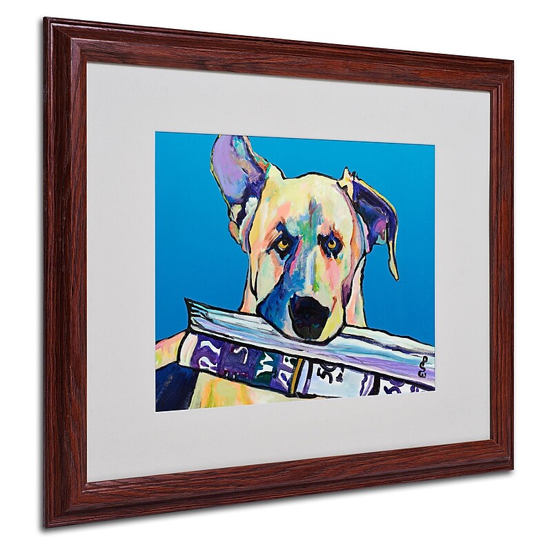Pat Saunders 'Daily Duty' Matted Framed Art - 16x20 Inches - Wood Frame image 1