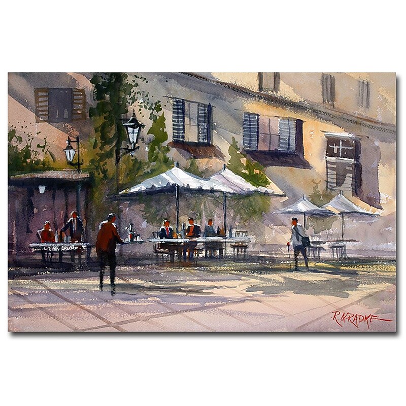 Trademark Fine Art Ryan Radke 'Dining Alfresco' Canvas Art 16x24 Inches image 1