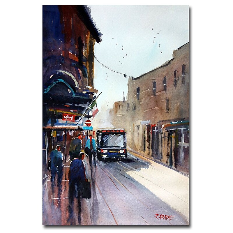 Trademark Fine Art Ryan Radke 'Italian Bus Stop' Canvas Art 16x24 Inches image 1