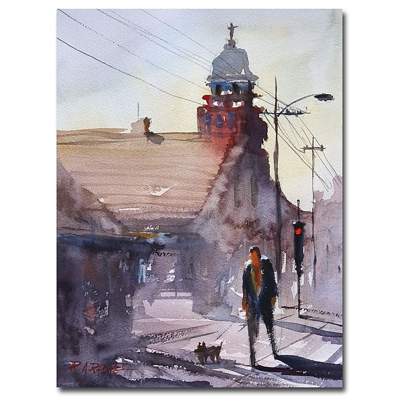 Trademark Fine Art Ryan Radke 'Morning Stroll in Steven's Point' Canvas Art 35x47 Inches image 1