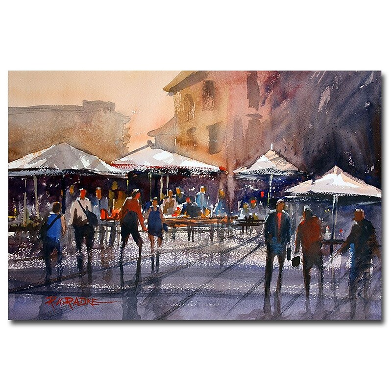 Trademark Fine Art Ryan Radke 'Outdoor market-Rome' Canvas Art 16x24 Inches image 1