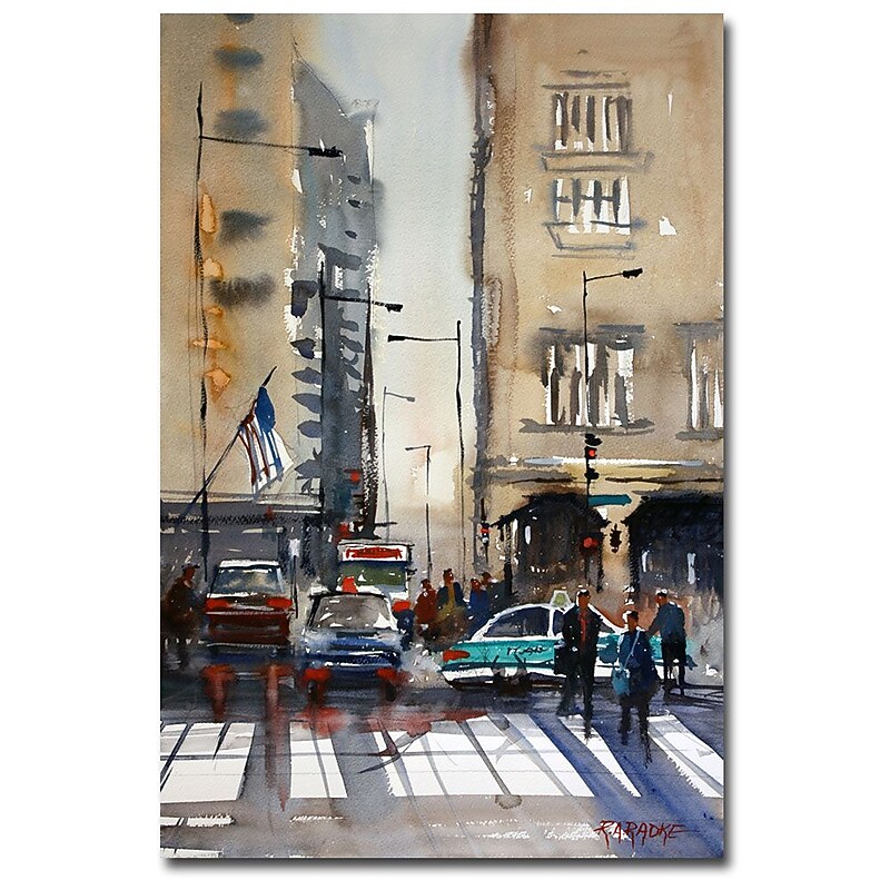 Trademark Fine Art Ryan Radke 'Rush Hour-Chicago' Canvas Art 30x47 Inches image 1