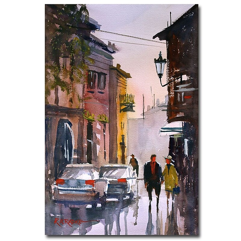 Trademark Fine Art Ryan Radke 'Street Strolling in Greece' Canvas Art 16x24 Inches image 1