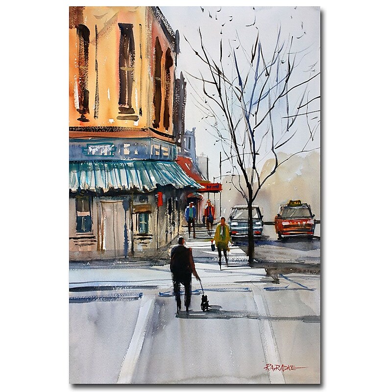 Trademark Fine Art Ryan Radke 'Walking the Dog Steven's Point' Canvas Art 16x24 Inches image 1