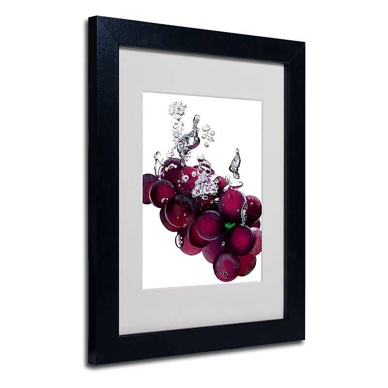 Trademark Fine Art Roderick Stevens 'Grapes Splash II' Matted Art Black Frame 11x14 Inches image 1