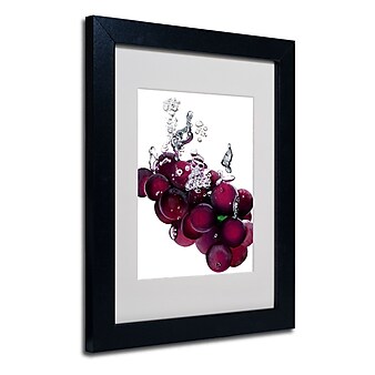 Trademark Fine Art Roderick Stevens 'Grapes Splash II' Matted Art Black Frame 11x14 Inches