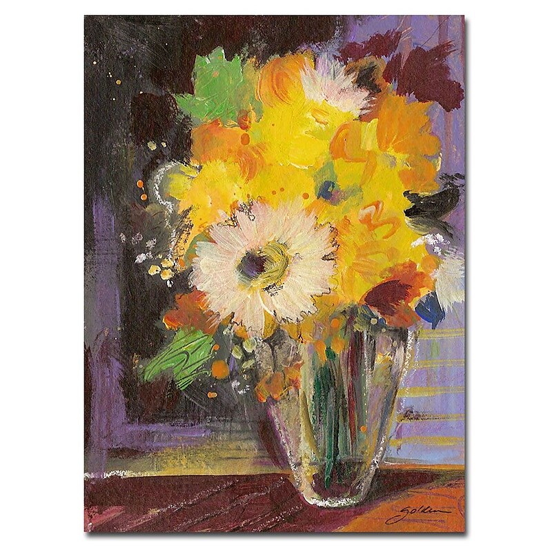Trademark Fine Art Sheila Golden 'Glass Vase' Canvas Art Ready to Hang 18x24 Inches image 1