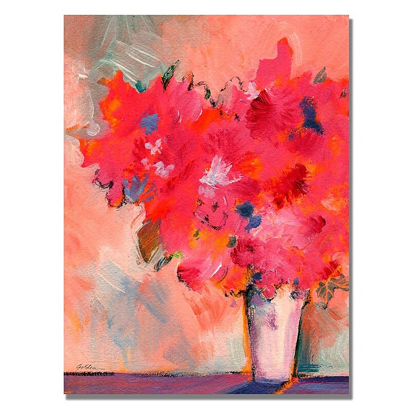 Trademark Fine Art Shelia Golden 'Contemporary Floral' Canvas Art 35x47 Inches image 1