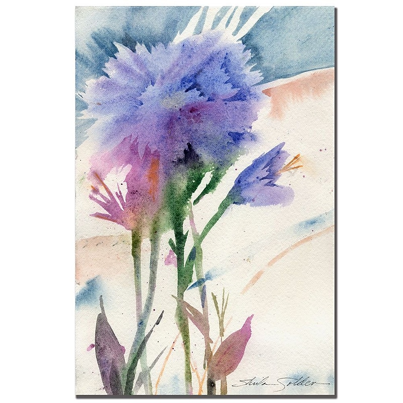 Trademark Fine Art Sheila Golden 'Blue Carnation' Canvas Art 35x47 Inches image 1