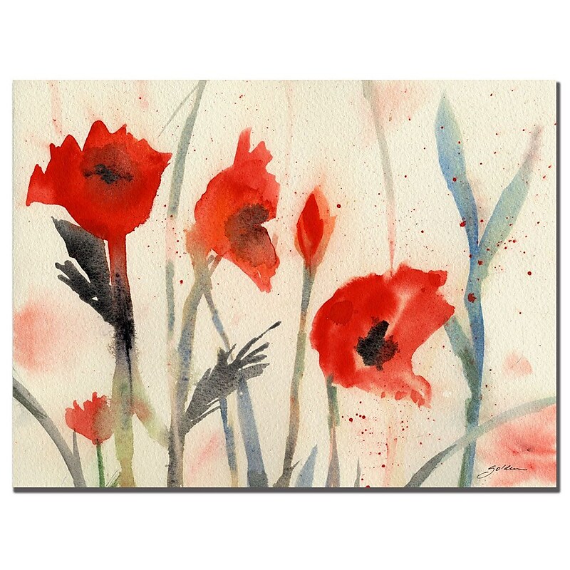 Trademark Fine Art Sheila Golden 'Poppies' Canvas Art 14x19 Inches image 1