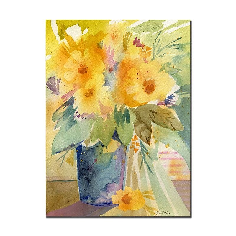 Trademark Fine Art Sheila Golden 'Yellow print' Canvas Art 24x32 Inches image 1