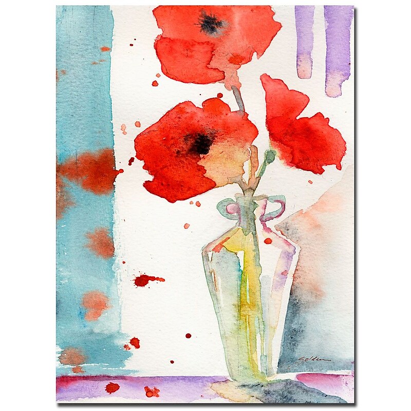 Trademark Fine Art Sheila Golden 'Poppies in a Vase' Canvas Art image 1