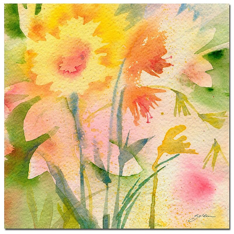 Trademark Fine Art Sheila Golden 'Garden Green Reflection' Canvas Art 35x35 Inches image 1