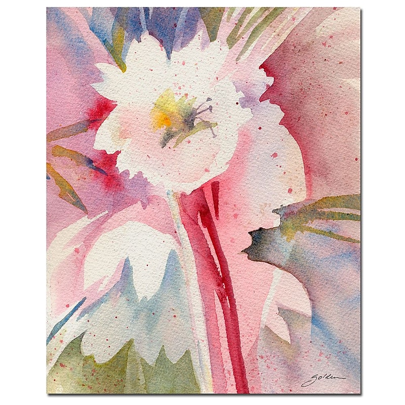 Trademark Fine Art Sheila Golden 'White Flower Shadow' Canvas Art image 1