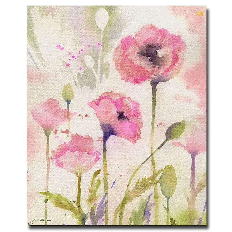 Trademark Fine Art Sheila Golden 'Oriental Poppy Garden' Canvas Art 26x32 Inches image 1