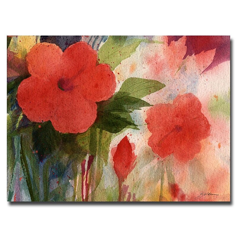 Trademark Fine Art Sheila Golden 'Red Blossoms' Canvas Art 24x32 Inches image 1