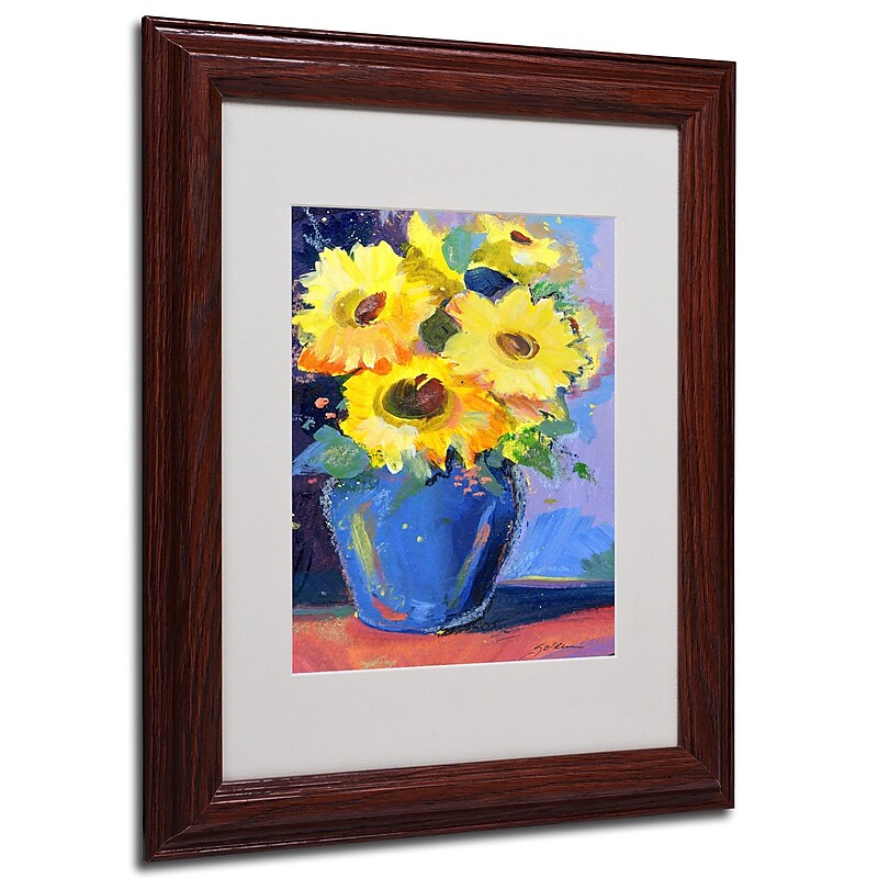 Sheila Golden 'Sunflowers II' Framed Matted Art - 11x14 Inches - Wood Frame image 1