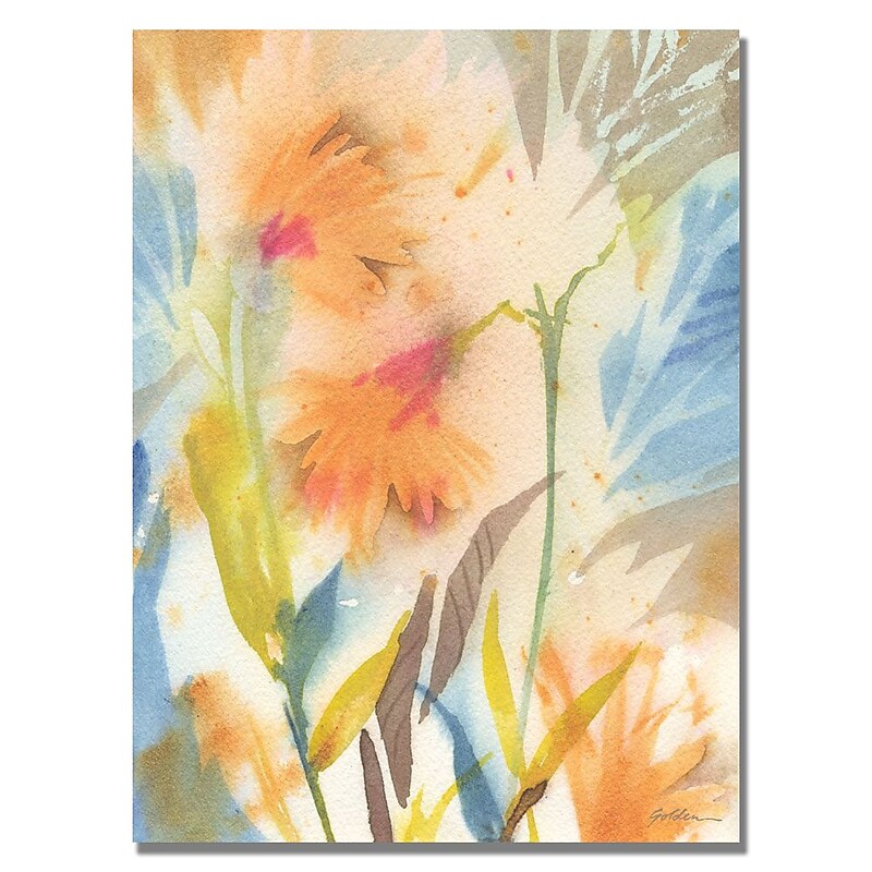 Trademark Fine Art Shelia Golden 'Tropical Orange Flowers' Canvas Art 24x32 Inches image 1