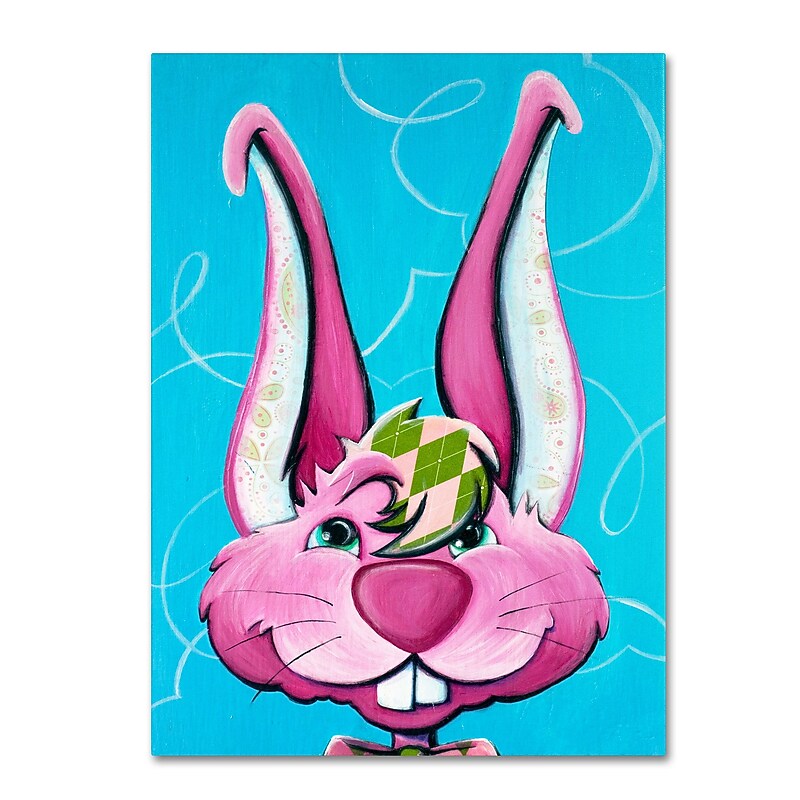 Trademark Fine Art Sylvia Brown 'Dressy Bunny' Canvas Art 14x14 Inches image 1