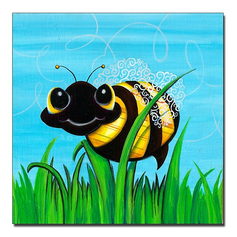 Trademark Fine Art Bee at Play by Sylvia Masek-Ready to hang Gallery Wrapped 14x14 Inches image 1