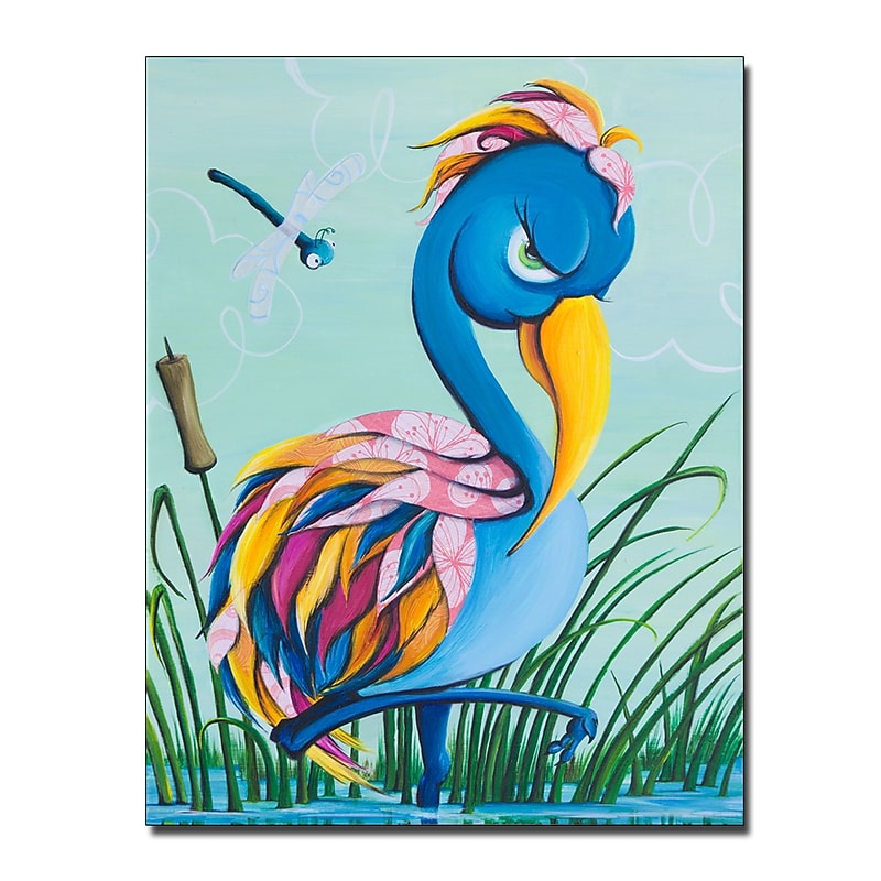Trademark Fine Art Sylvia Masek 'Showbird' Canvas Art 14x14 Inches image 1