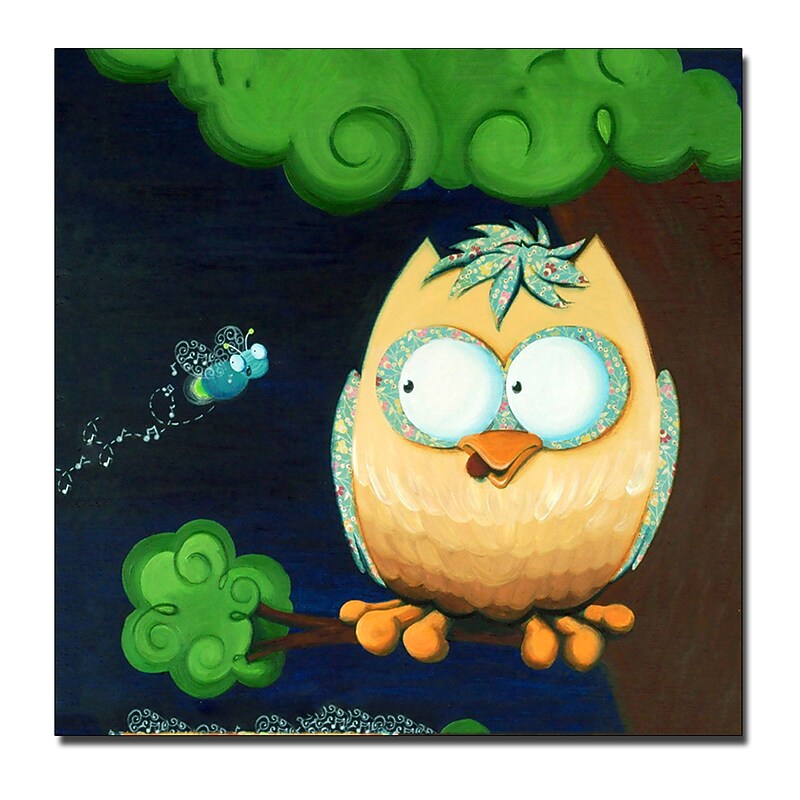 Trademark Fine Art Sylvia Masek 'Owl' Canvas Aet 18x18 Inches image 1