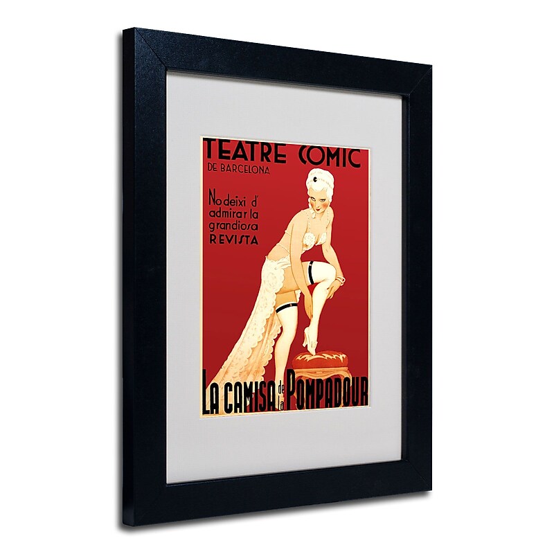Trademark Fine Art 'Teatre Comic de Barcelona' Matted Art Black Frame 11 x 14 Inches image 1