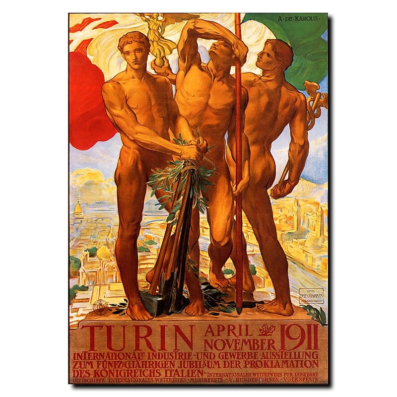 Trademark Fine Art Adolfo Carolis 'Turin 1911' Gallery Wrapped Canvas Art image 1