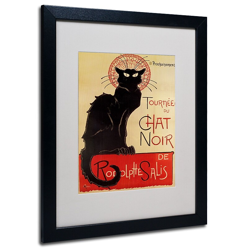 Trademark Fine Art Theophile Steinlen 'Tournee du Chat Noir' Matted Art Black Frame 16x20 Inches image 1
