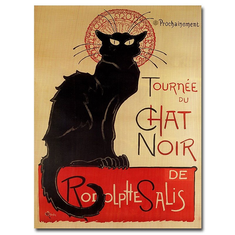 Trademark Fine Art Theophile A. Steinlen 'Tournee du Chat Noir' Canvas Art 14x19 Inches image 1