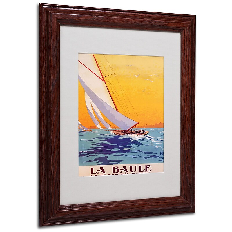 Charles Allo 'La Baule' Matted Framed Art - 11x14 Inches - Wood Frame image 1