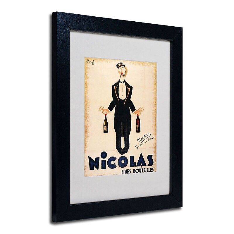 Trademark Fine Art 'Nicolas Fines Bouteilles' Matted Art Black Frame 11x14 Inches image 1