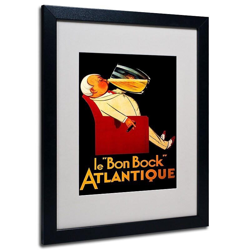 Trademark Fine Art 'Bon Bock' Matted Art Black Frame 16x20 Inches image 1