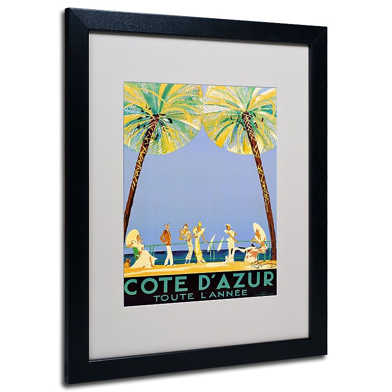 Trademark Fine Art Jean Dumergue 'Cote D'Azur' Matted Art Black Frame 16x20 Inches image 1