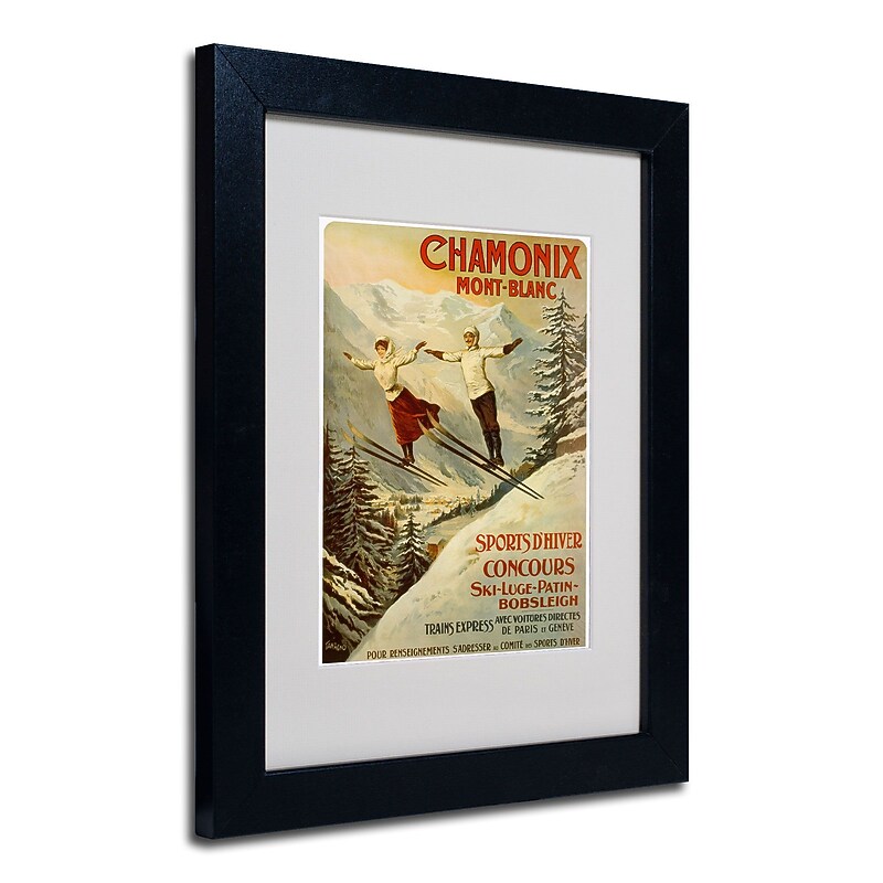 Trademark Fine Art "Chamonix Mont Blanc" by F.Tamanjo, Matted Art Black Frame 11x14 Inches image 1