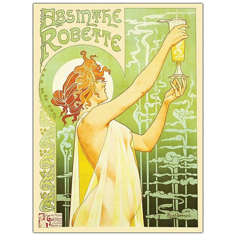 Trademark Fine Art Absinthe Robette by Privat Libemon-Gallery Wrapped 35 x 47 Inches image 1