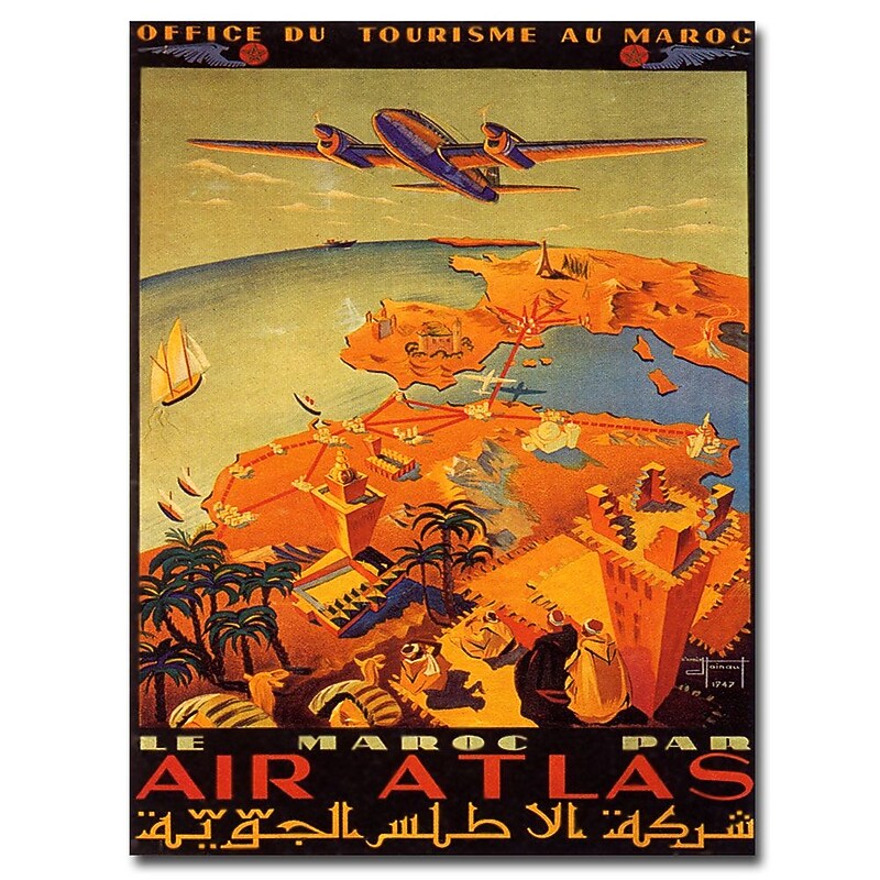 Trademark Fine Art Le Maroc Par Air Atlas by Hainaut-20x32 Ready to Hang Art image 1