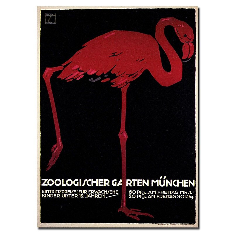 Trademark Fine Art Zoologischer Garten by Ludwig Hohlwein-Canvas Art image 1