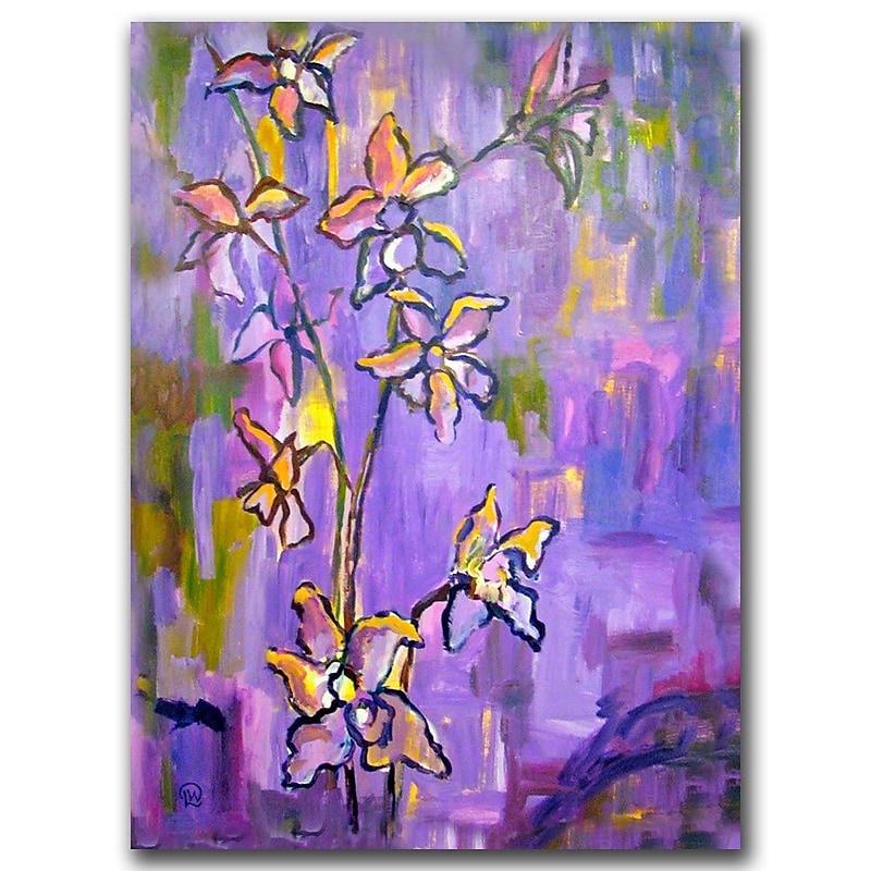 Trademark Fine Art Purple Orchids by Wendra-Canvas Art Ready to Hang 14x19 Inches image 1