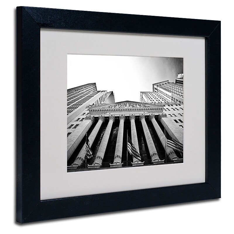 Trademark Fine Art Yale Gurney 'The New York Stock Exchange' Matted Art Black Frame 11x14 Inches image 1