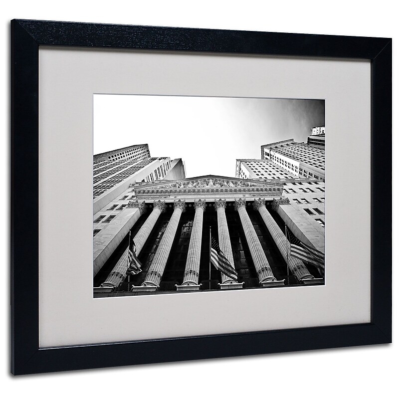 Trademark Fine Art Yale Gurney 'The New York Stock Exchange' Matted Art Black Frame 16x20 Inches image 1