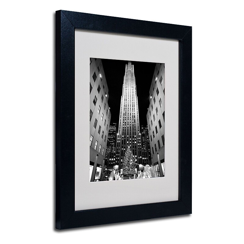 Trademark Fine Art Yale Gurney 'Rockefeller Night' Matted Art Black Frame 11x14 Inches (YG009-B1114MF) image 1